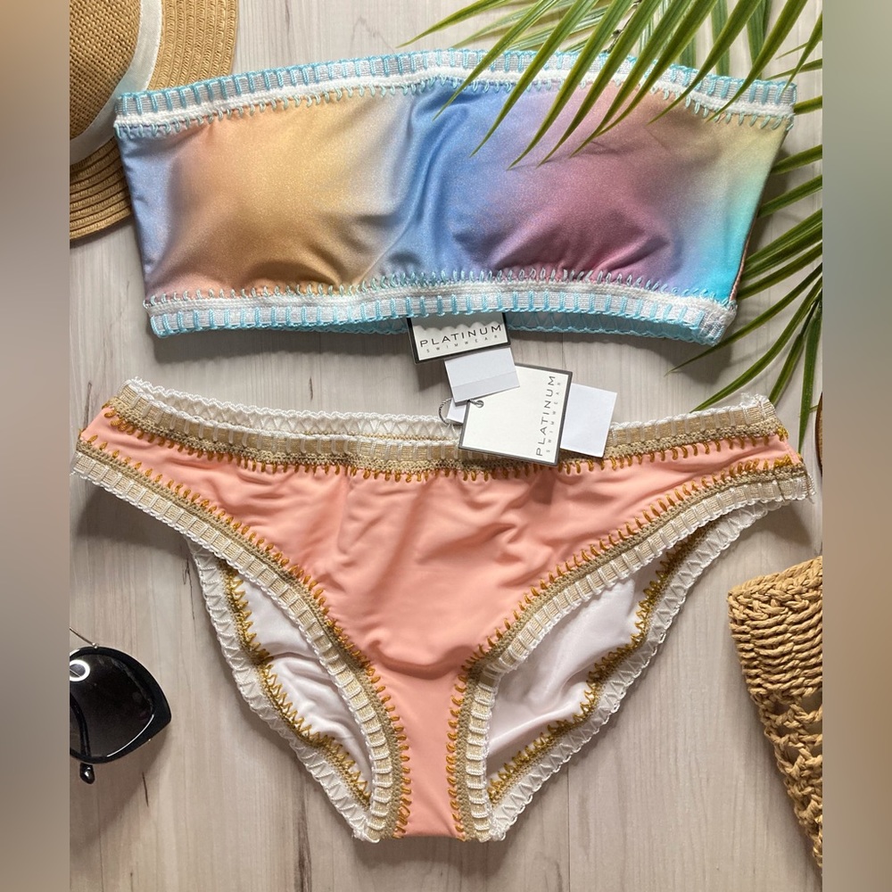 Platinum Inspired by Solage ☀️ Ombré Multicolor Bandeau Top | Bikini Bottoms